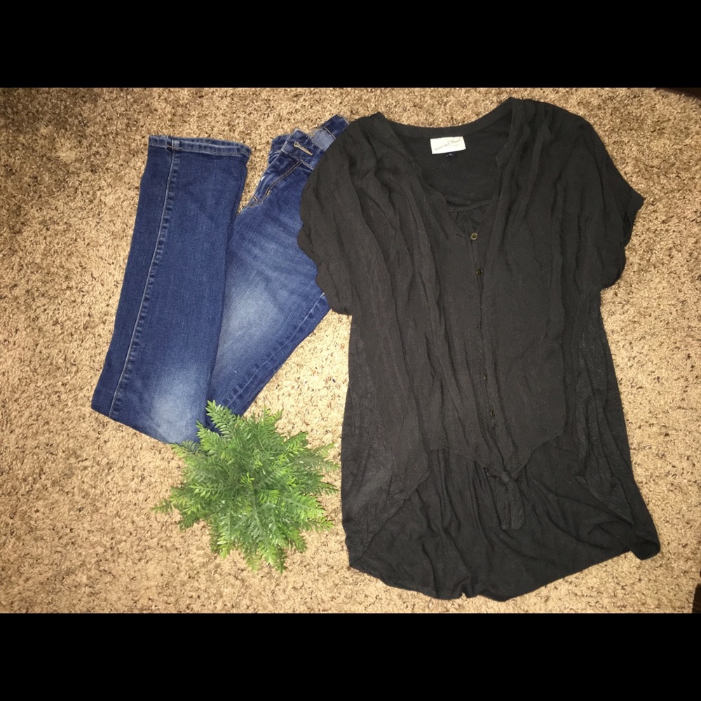 High low tie shirt